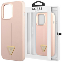 Guess GUHCP13LSLTGP iPhone 13 Pro / 13 6,1" różowy/pink hardcase Silicone Triangle