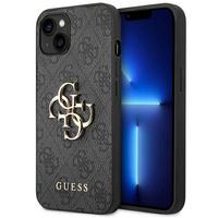GUESS POKROWIEC DO IPHONE 14 15 6,1 4G HARD CASE ZŁOTE METAL LOGO