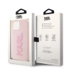 Etui Karl Lagerfeld 3D Rubber Glitter Logo na iPhone 15 Plus - różowe