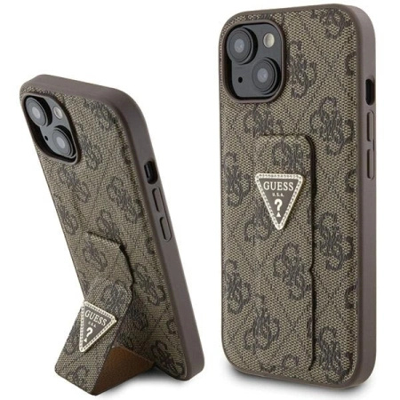 GUESS CASE DO IPHONE 15 14 13 6.1 HARDCASE GRIP STAND 4G Z TRIANGLE STRASS