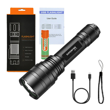 SUPERFIRE LATARKA C8-H 1200LM DO CAMPINGU Z ŁADOWARKĄ USB I WODOODPORNOŚCIĄ