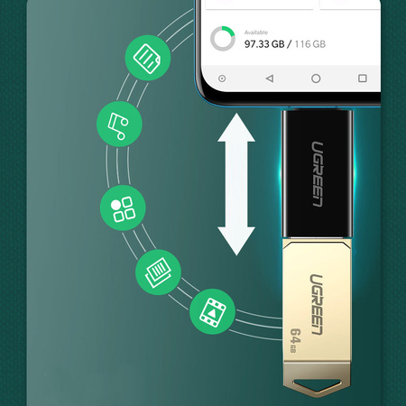 Ugreen adapter przejściówka micro USB - USB 2.0 OTG biała (US195)