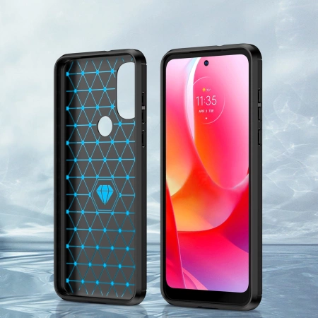 HURTEL ETUI POKROWIEC CARBON CASE ELASTYCZNE DO MOTOROLA MOTO G POWER 2022