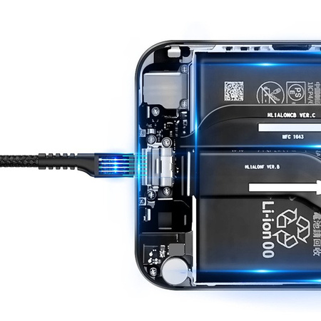 BASEUS KABEL SPRĘŻYNOWY USB-C 1M 2A DO TELEFONÓW ANDROID SZYBKIE ŁADOWANIE