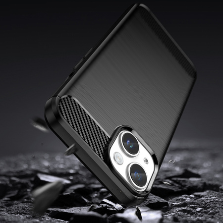 Carbon Case etui iPhone 14 elastyczny żelowy pokrowiec na tył plecki czarny