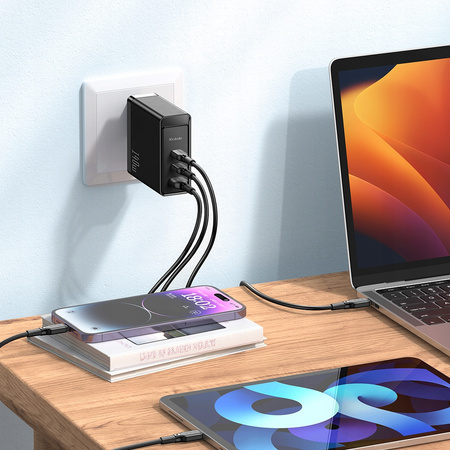MCDODO SZYBKA ŁADOWARKA SIECIOWA ZASILACZ DO MACBOOK GAN 3X USB-C USB 140W