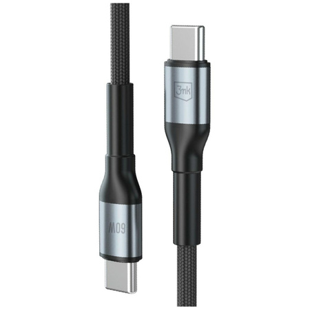 Kabel 3MK Hyper Cable N-SERIES USB-C do  USB-C 3m PD 3.0 QC 3.0 20V/3A 60W czarny