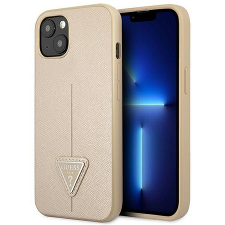 Guess GUHCP14MPSATLE iPhone 14 Plus 6,7" beżowy/beige hardcase SaffianoTriangle Logo