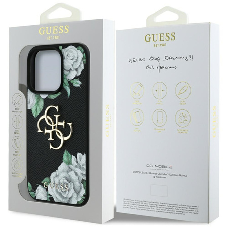 GUESS ETUI POKROWIEC GRINNED ROSES BIG 4G LOGO DO IPHONE 16 PRO MAGNETYCZNE