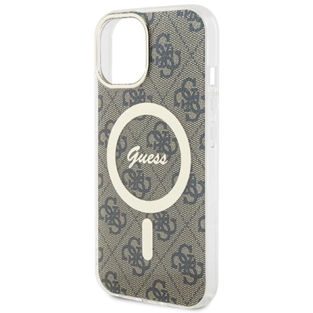 GUESS ETUI CASE IML 4G DO IPHONE 15 MAGSAFE BRĄZOWE Z FUNKCJĄ