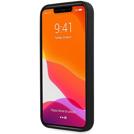 Etui Guess GUHCP13XLSLMGBK na iPhone 13 Pro Max 6.7" black/czarny hardcase Silicone Script Gold Logo