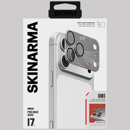 Szkło na obiektyw aparatu Skinarma Sonix Full Aluminium do iPhone 17 Pro Max srebrny