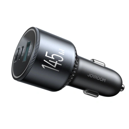 Ładowarka samochodowa Joyroom JR-CCN07 145W 2xUSB-C USB-A + kabel USB-C 100W - ciemnoszara