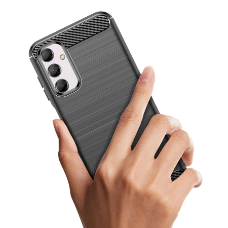 Elastyczne etui wzór karbon do Samsung Galaxy M14 Carbon Case - czarne