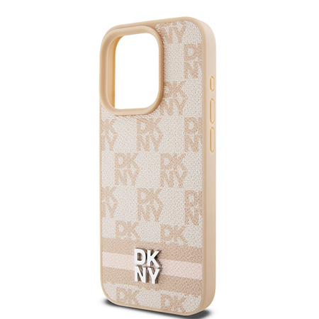 DKNY HARDCASE POKROWIEC DO IPHONE 15 PRO Z PASKAMI LEATHER CHECKERED MONO