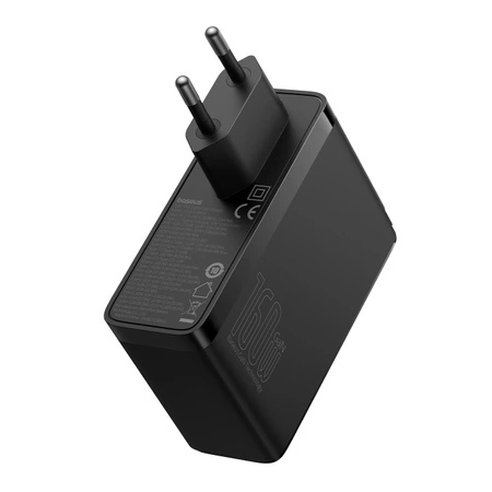 Ładowarka sieciowa GaN Baseus GaN5 Pro 2x USB-C / USB-A 160W - czarna + kabel USB-C - USB-C 240W - czarny