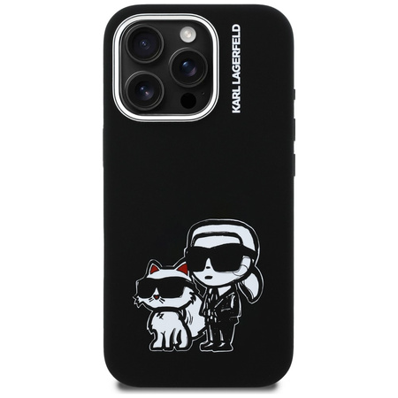 Etui Karl Lagerfeld Silicone             Karl&Choupette Sketch MagSafe do iPhone 16 Pro czarny