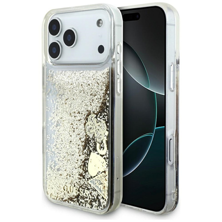 Etui Guess Liq. Glitter 4 Charms do      iPhone 17 Pro Max złoty
