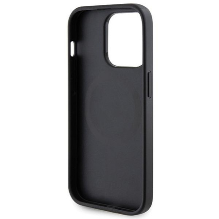 Etui Guess GUHMP14LPSAHMCK na iPhone 14 Pro - czarne Saffiano MagSafe