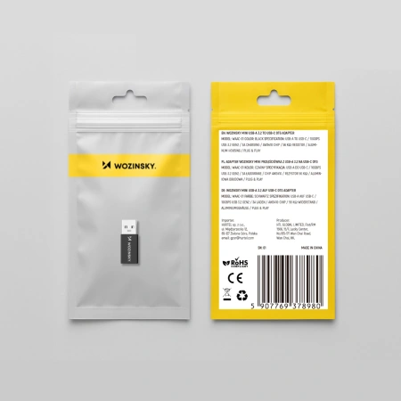 Adapter Wozinsky WAAC-01 USB-A - USB-C OTG - czarny