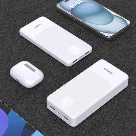 Powerbank Dudao K10 10000mAh  2.4A 2 x USB-A - biały