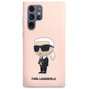 Etui Karl Lagerfeld KLHCS23LSNIKBCP Sam S23 Ultra S918 hardcase - różowe Silicone Ikonik