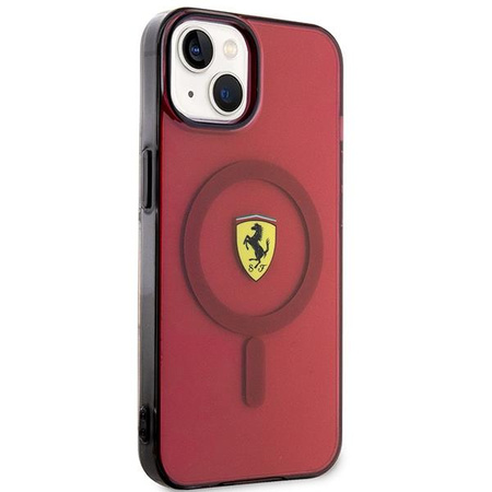 Etui Ferrari FEHMP14SURKR na iPhone 14 - czerwone Translucent Magsafe