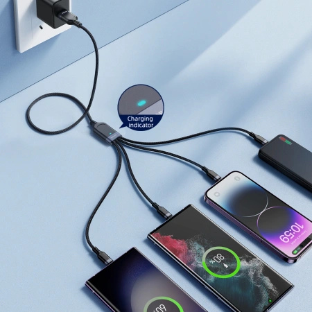 JOYROOM KABEL 4W1 DO ŁADOWANIA 2 X USB-C DO LIGHTNING MICRO DO TRANSMISJI