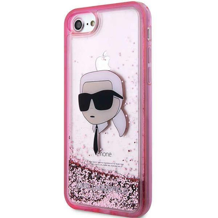 Etui Karl Lagerfeld KLHCI8LNKHCP na iPhone 7/8/ SE 2020 / SE 2022 - różowe Glitter Karl Head
