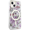 Etui Guess GUHMP14SHCFWST na iPhone 14 - przezroczyste hardcase Flower MagSafe