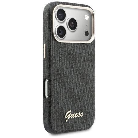Etui Guess 4G Script MagSafe do iPhone   17 Pro Max czarny