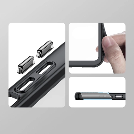 HURTEL ETUI CASE OUTER SPACE DO SAMSUNG GALAXY S22+ SZTYWNY Z ŻELOWĄ RAMKĄ