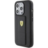 Etui Ferrari Grip Stand Metal Logo na iPhone 15 Pro Max - czarne
