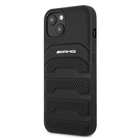 AMG AMHCP13SGSEBK iPhone 13 mini 5,4" czarny/black hardcase Leather Debossed Lines