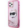 Etui Karl Lagerfeld KLHCP12MLNCHCP na iPhone 12/ 12 Pro - różowe Glitter Choupette Head