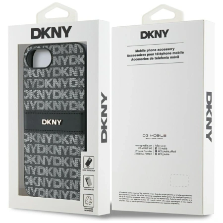 DKNY ETUI REPEAT TEXTURE PATTERN WITH TONAL STRIPE DO IPHONE 16E LUKSUSOWE