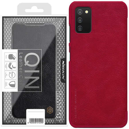 Nillkin Qin skórzana kabura etui Samsung Galaxy A03s czerwony