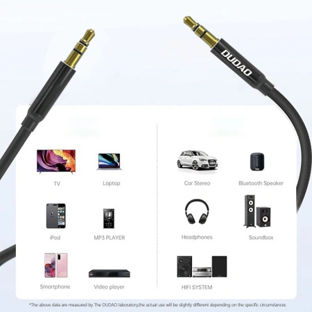 DUDAO KABEL AUX MINI JACK 3.5MM 1M 3 POLÓWY STEREO DO TELEFONÓW IPHONE