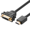 Ugreen kabel przewód przejściówka adapter DVI 24+1 pin (męski) - HDMI (męski) FHD 60 Hz 1,5 m czarny (HD106 11150)