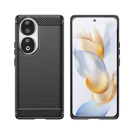 HURTEL ETUI SILIKONOWE CARBON CASE DO HONOR 90 ELASTYCZNE POKROWIEC CZARNY