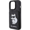 Etui Karl Lagerfeld Saffiano Cardslots and Stand Monogram Choupette do iPhone 15 Pro - czarne