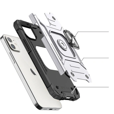 WOZINSKY RING ARMOR POKROWIEC MAGNETYCZNY DO IPHONE 14 Z PANCERNYM UCHWYTEM