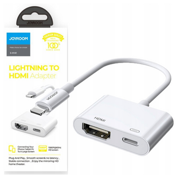 JOYROOM ADAPTER DO LIGHTNING HDMI DO APPLE IPHONE Z OBSŁUGĄ TV PROJEKTORA