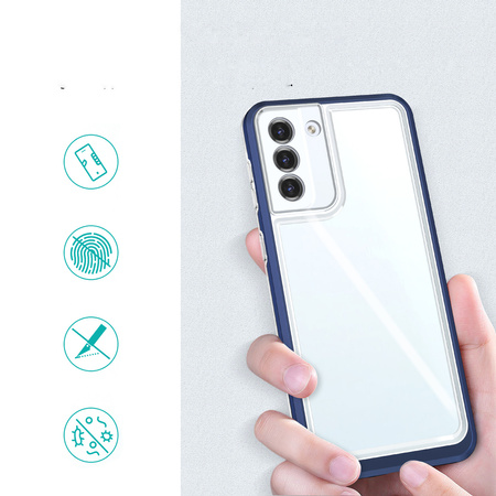 Clear 3in1 etui do Samsung Galaxy S23+ silikonowy pokrowiec z ramką niebieskie