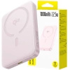 Powerbank Baseus EnerFill FM12 Qi2 10000mAh 22.5W kompatybilny z MagSafe z białym kablem Baseus Simple USB-C 20V/3A 0,30m - różowy