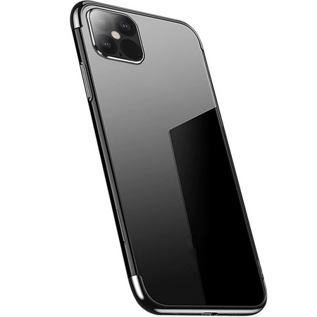 Clear Color case żelowy pokrowiec etui z metaliczną ramką iPhone 12 Pro Max czarny