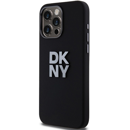 DKNY POKROWIEC HARDCASE DO IPHONE 15 PRO 6.1 LIQUID SILICONE Z LOGO METAL
