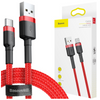 Baseus Cafule Cable wytrzymały nylonowy kabel przewód USB / USB-C QC3.0 2A 3M czerwony (CATKLF-U09)