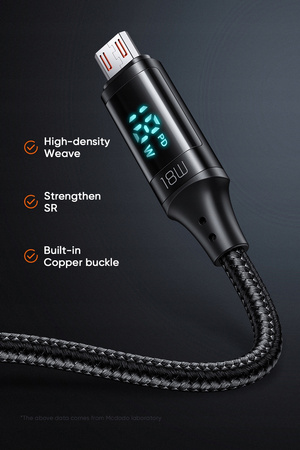 McDodo DIGITAL PRO QC 4.0 Micro USB 18W 1.2m black phone cable