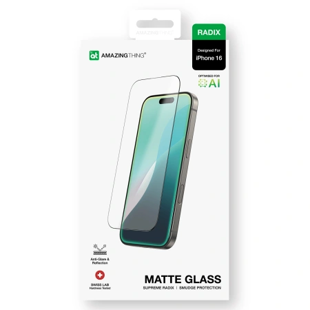 AMAZINGTHING SZKŁO HARTOWANE RADIX MATTE GLASS DO IPHONE 16 MATOWE